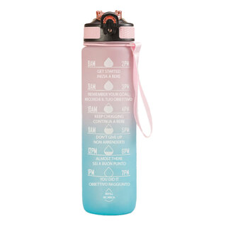 FITPADDY - Pink/Blue Motivational Water Bottle
