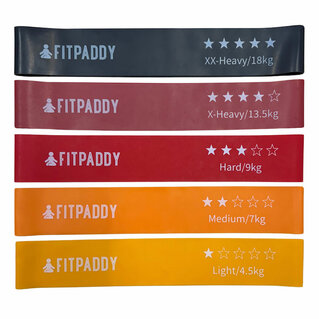 FITPADDY - Resistance Bands – 5-Piece Kit